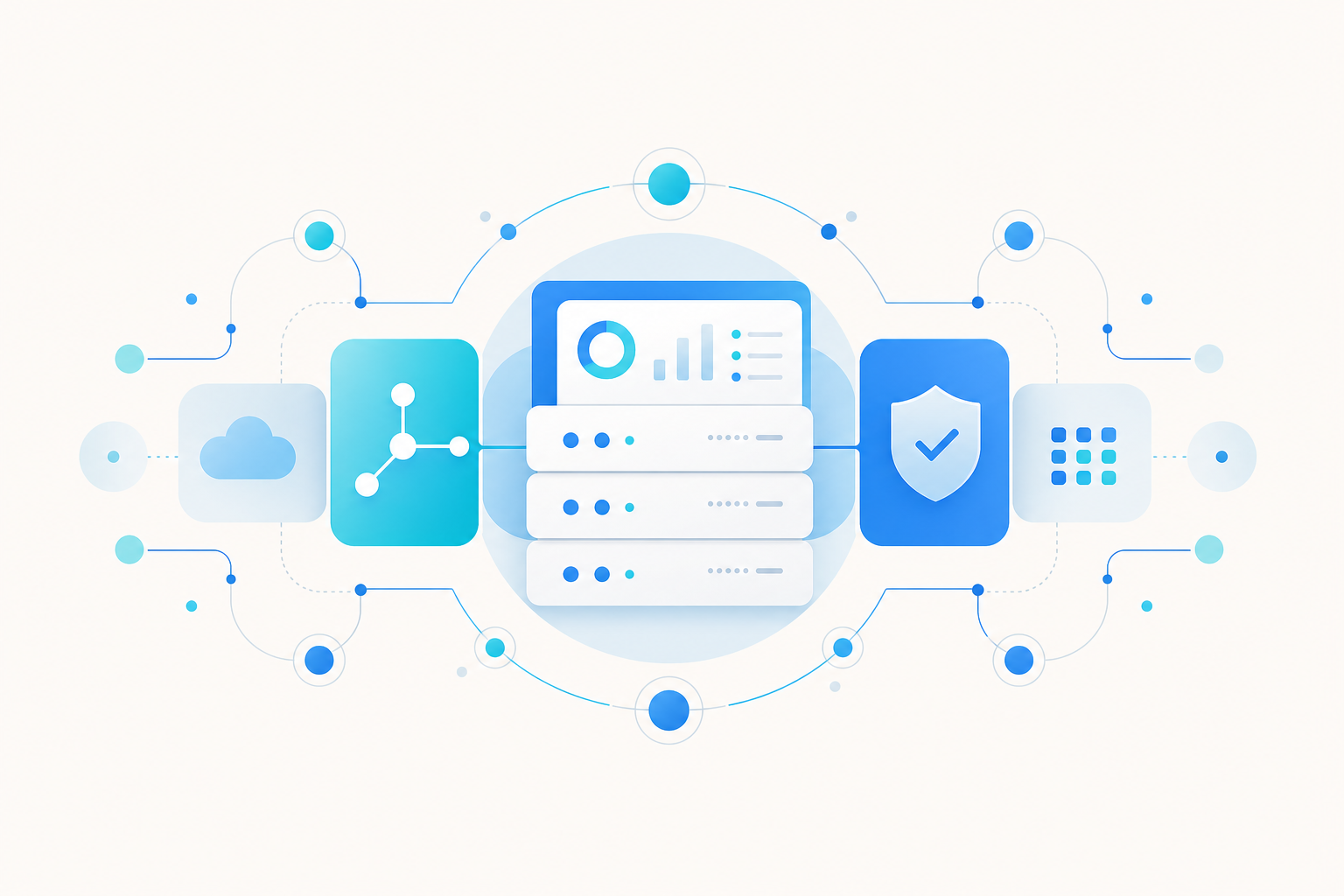 Abstract dashboard and infrastructure illustration